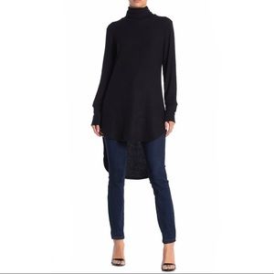 Go Couture Black Fleece High Low Tunic